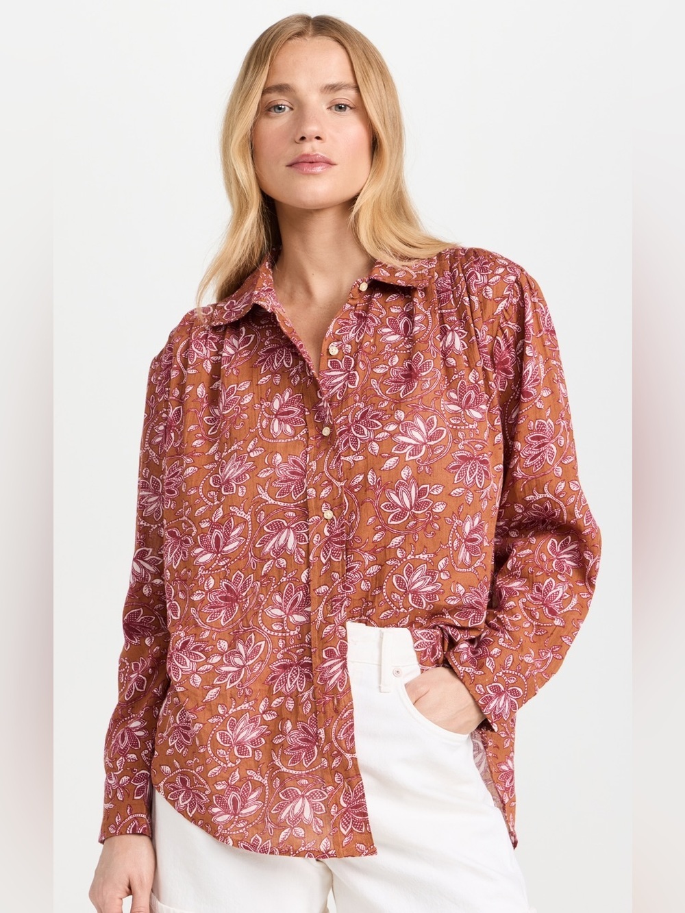 The Great Cove Shirt Floral Button Up 100% Cotton NWT Size 0 XS